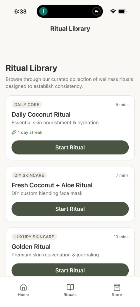 Iki Wellness App Interface